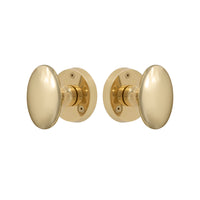 Knob Latch Oval in Polished Brass