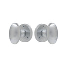 Knob Latch Oval in Satin Chrome