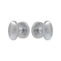 Knob Latch Oval in Satin Chrome