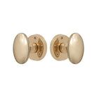 Knob Latch Oval in Polished Brass Unlacquered