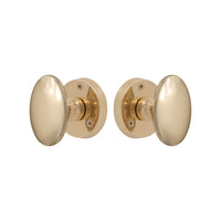 Knob Latch Oval in Polished Brass Unlacquered
