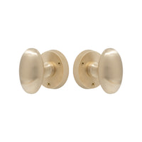 Knob Latch Oval in Satin Brass Unlaquered