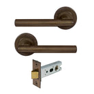 Charleston Round Rose Passage Set in Antique Bronze