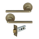 Chalet Round Rose Passage Set in Roman Brass