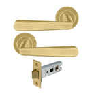 Villa Round Rose Passage Set in Matt Satin Brass