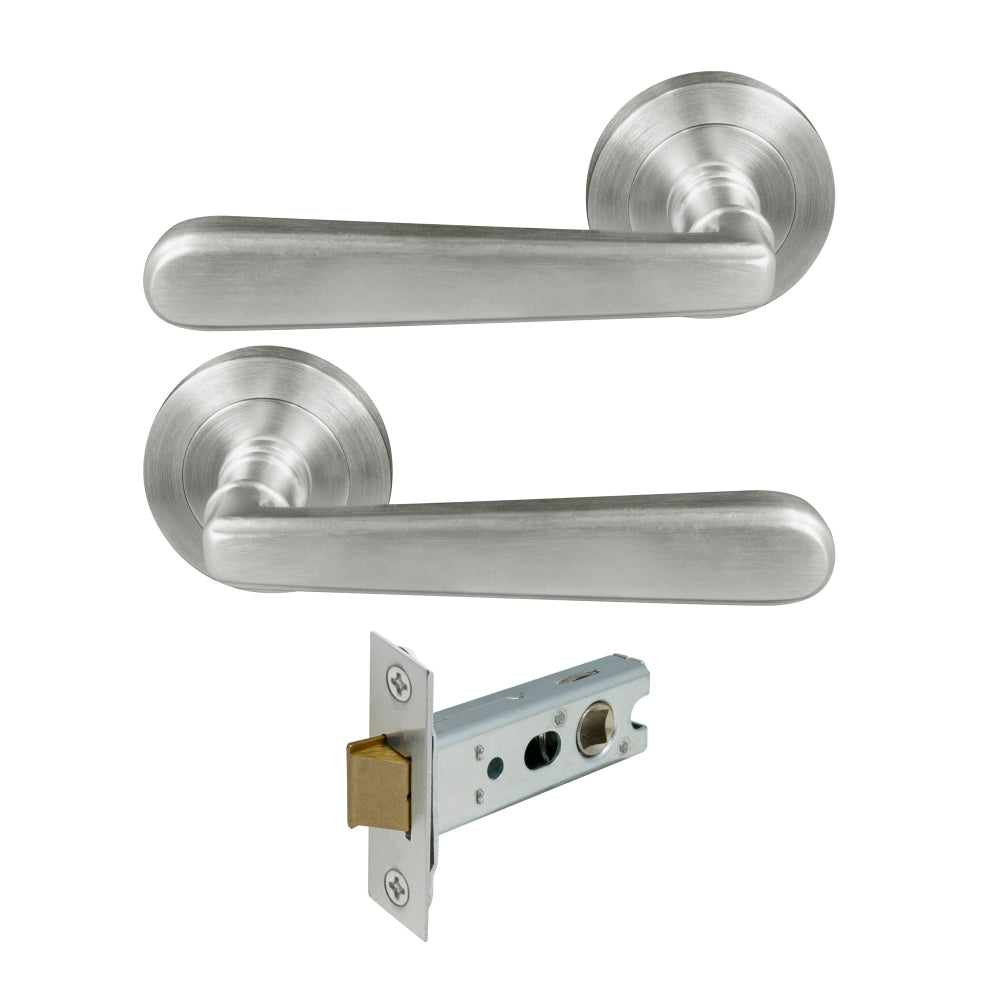 Villa Round Rose Passage Set in Satin Chrome
