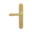 Villa Longplate Oval Dummy Lever - RH in Matt Satin Brass
