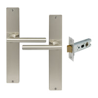 Charleston Longplate Square Passage Set in Brushed Nickel
