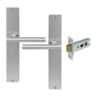 Charleston Longplate Square Passage Set in Satin Chrome