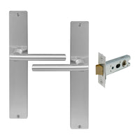Charleston Longplate Square Passage Set in Satin Chrome