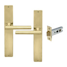 Charleston Longplate Square Passage Set in Satin Brass Unlaquered