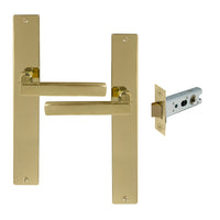 Federal Longplate Square Passage Set in Polished Brass