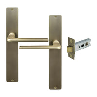 Chalet Longplate Square Passage Set in Roman Brass