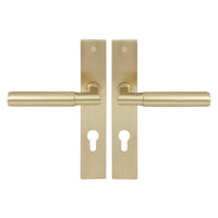 NIDO - Lumina Longplate Lever Set - Plain in Unlacquered Satin Brass