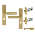 NIDO - Sona Square Backplate Privacy Set in Matt Satin Brass
