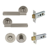 NIDO - Verge Rose Privacy Set - Linear Knurl in Brushed Nickel
