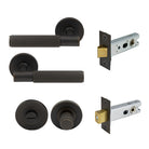 NIDO - Verge Rose Privacy Set - Linear Knurl in Dark Roman Brass