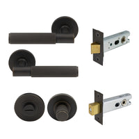NIDO - Verge Rose Privacy Set - Linear Knurl in Dark Roman Brass