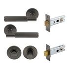 NIDO - Verge Rose Privacy Set - Linear Knurl in Graphite Nickel