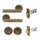 NIDO - Verge Rose Privacy Set - Linear Knurl in Roman Brass