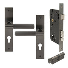 NIDO - Verge L/Plate Entrance Set E85 - Linear Knurl in Graphite Nickel