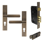 NIDO - Verge Longplate Entrance Set - Linear Knurl in Oil Rubbed Bronze