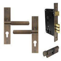 NIDO - Verge Longplate Entrance Set - Linear Knurl in Oil Rubbed Bronze