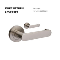 +Duke Return Lever Set in Brushed Nickel