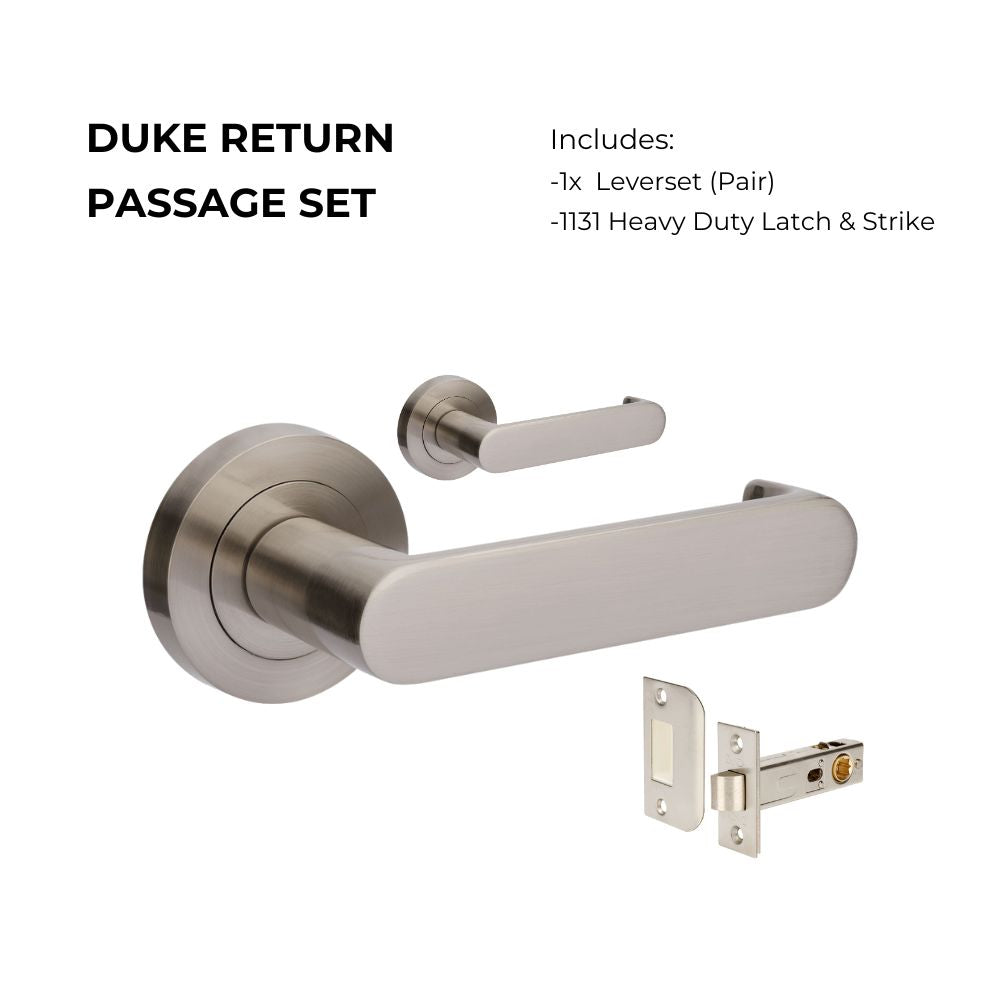 +Duke Return Passage Set in Brushed Nickel