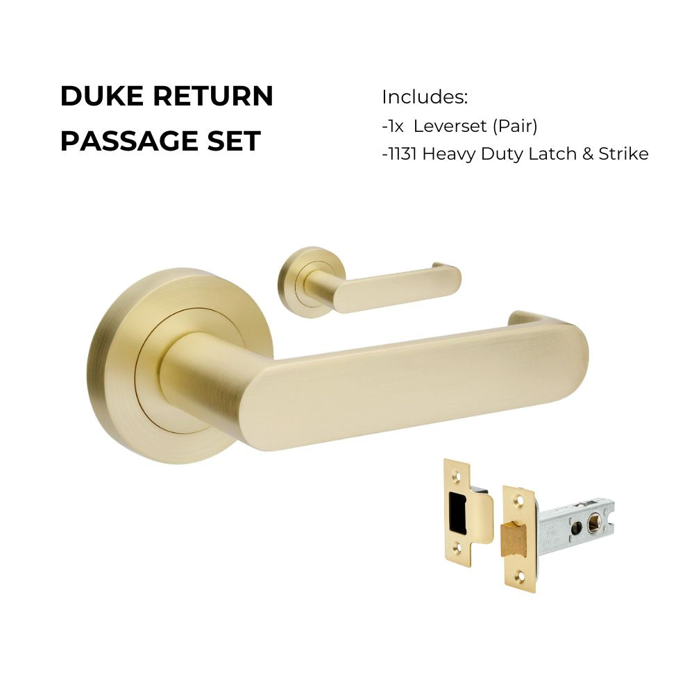 +Duke Return Passage Set in Satin Brass