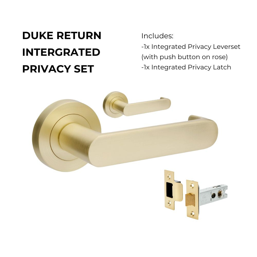 +Duke Return Integrated Privacy Set in Satin Brass