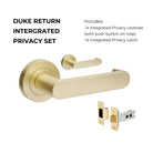 +Duke Return Integrated Privacy Set in Satin Brass