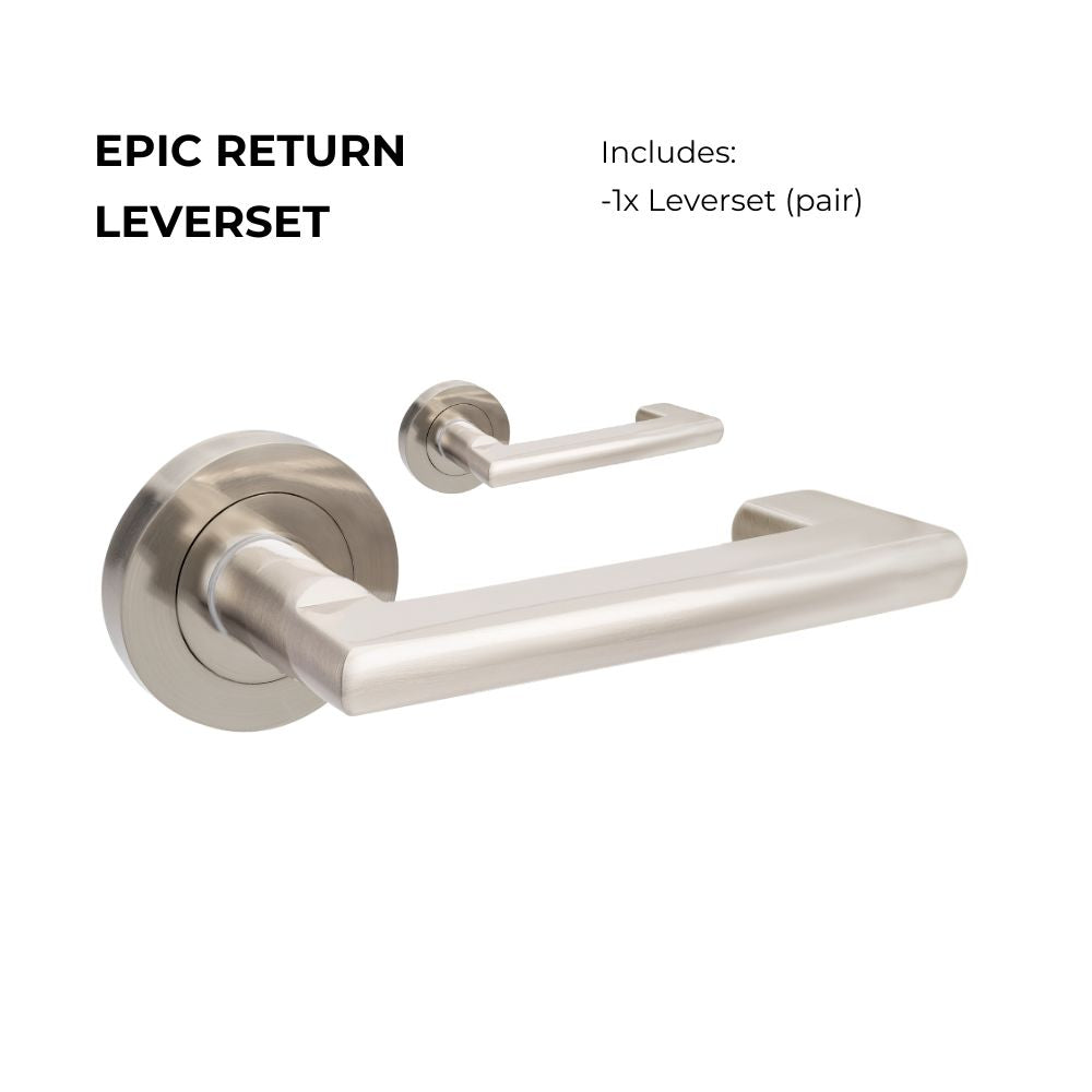 +Epic Return Lever Set in Brushed Nickel