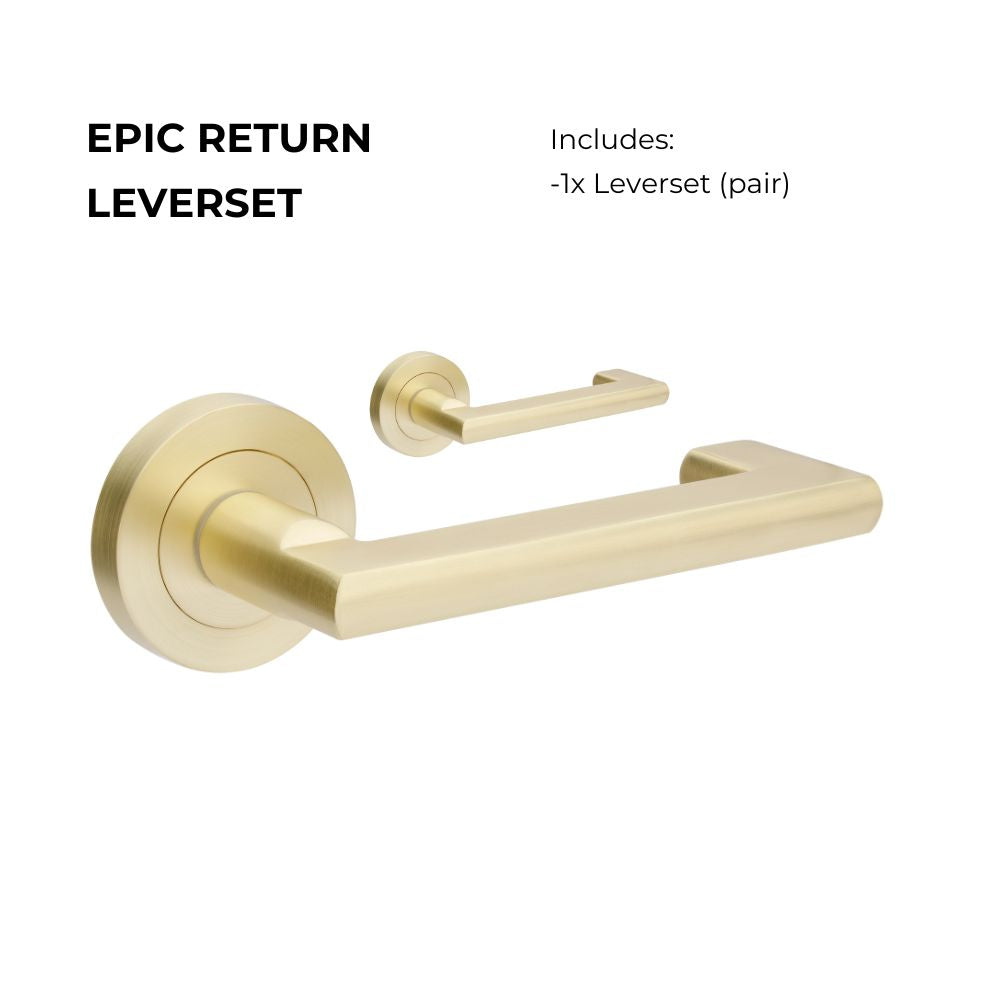 +Epic Return Lever Set in Satin Brass