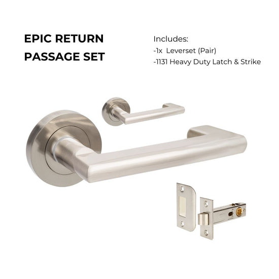 +Epic Return Passage Set, Includes 1131 Latch in Brushed Nickel