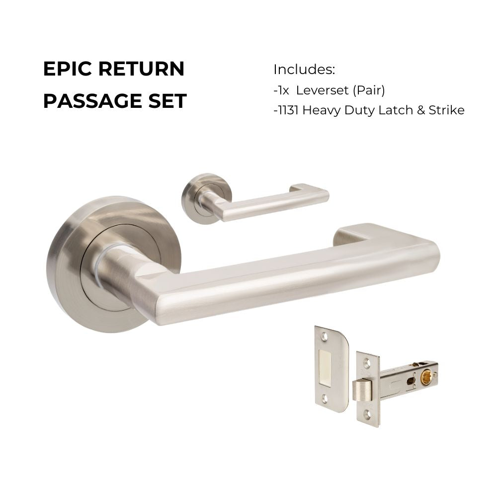 +Epic Return Passage Set, Includes 1131 Latch in Brushed Nickel