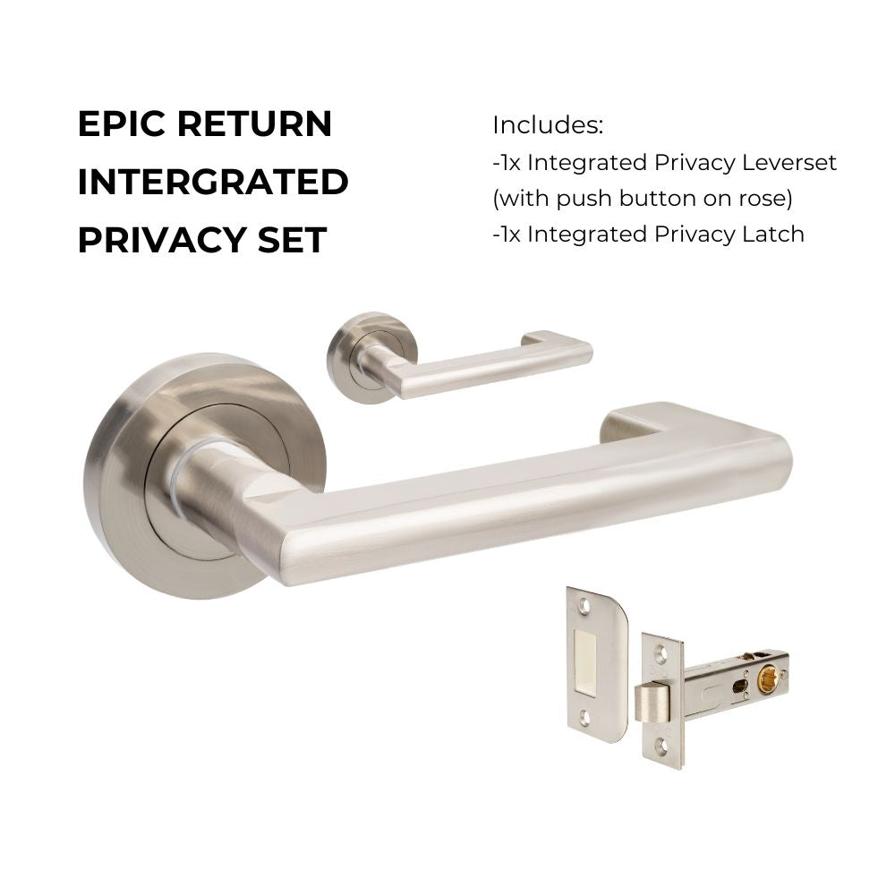 +Epic Return Privacy Set, Includes Integrated Privacy Kit in Brushed Nickel