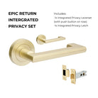 +Epic Return Privacy Set, Includes Integrated Privacy Kit in Satin Brass