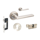 Epic Entrance Set - Includes 10020, 1143, 9035 & 1122 (60mm Key/Turn) in Brushed Nickel / Chrome Plated