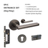 Epic Entrance Set - includes 10020, 1143, 9035 & 1147 (70mm Key/Key) in Graphite Nickel