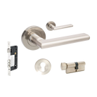 Epic Entrance Set - includes 10020, 1143, 7020 & 1148 (70mm Key/Turn) in Brushed Nickel