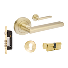 Epic Entrance Set - Includes 10020, 1143, 9035 & 1148 (70mm Key/Turn) in Satin Brass