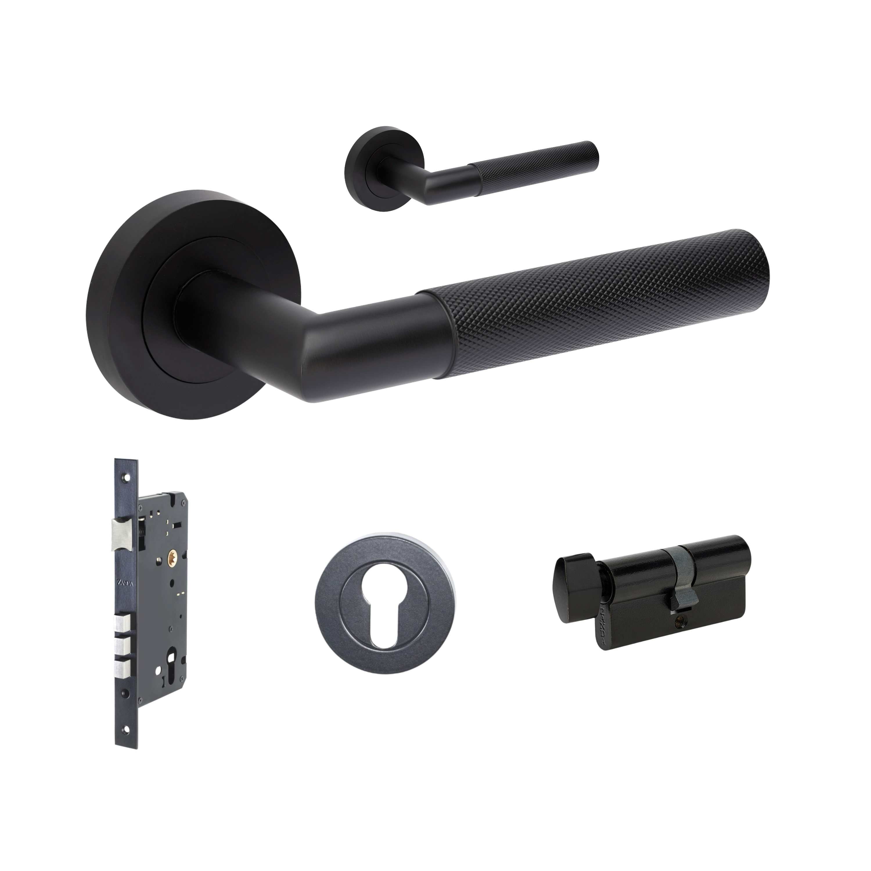 Vertex Entrance Set - includes 10070, 1143, 7020.2 & 1148 (70mm Key/Turn) in Black