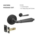 Oxford Passage Set, Includes 1131 Latch BLK in Black