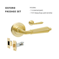 Oxford Passage Set, Includes 1131 Latch SB in Satin Brass