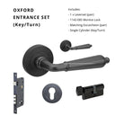 Oxford Entrance Set - Includes 10070, 1143, 7020.2 & 1122 (60mm Key/Turn) in Black