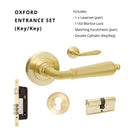 Oxford Entrance Set - Includes 10071, 1143, 7020.2 & 1147 (70mm Key/Key) in Satin Brass