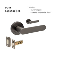 Duke Passage Set, includes Tube Latch in Graphite Nickel