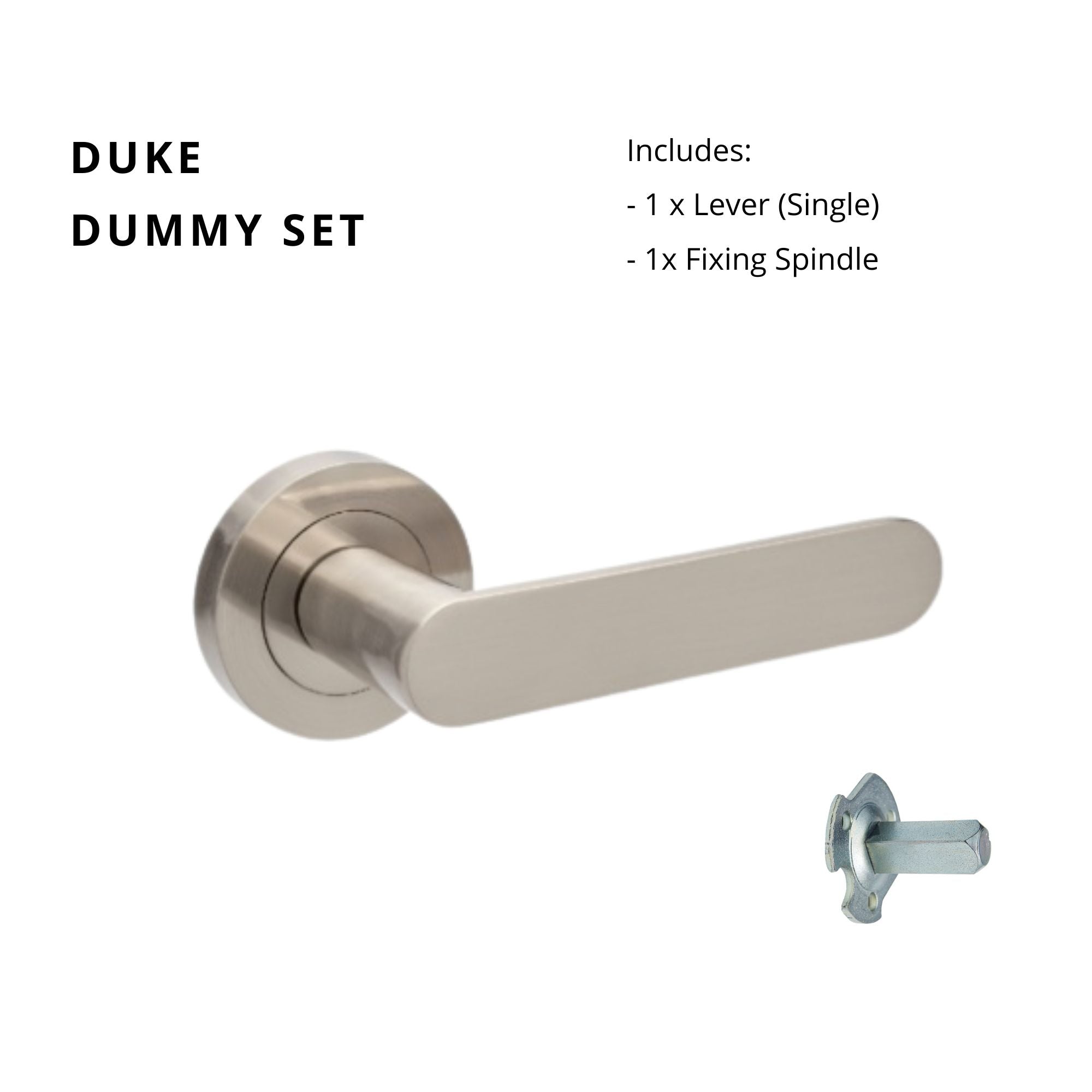 Zanda Duke lever set with brass finish, featuring sleek handles and modern design for interior doors.