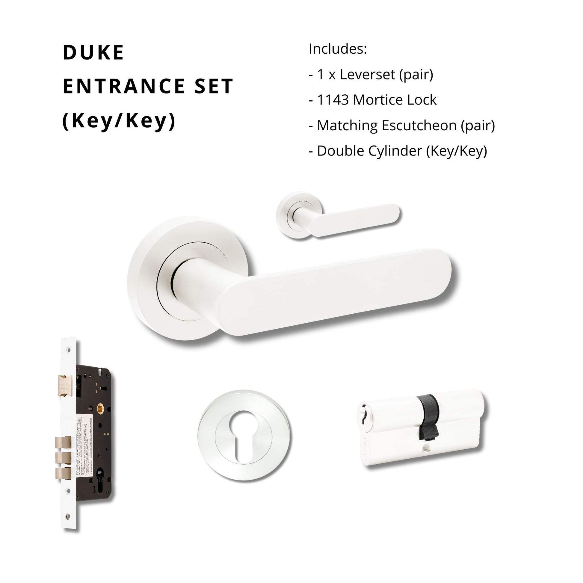 Duke Entrance Set - Includes 10020, 1143, 7020.2 & 1147 (70mm Key/Key) in White